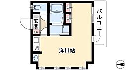 上名古屋マンション 4階ワンルームの間取り