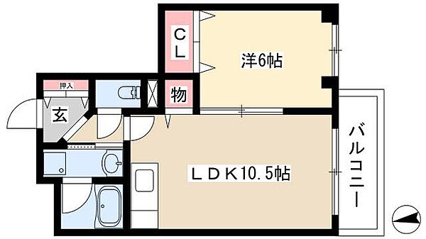 ビバーチェ中之郷 ｜愛知県北名古屋市中之郷北(賃貸マンション1LDK・1階・42.39㎡)の写真 その2