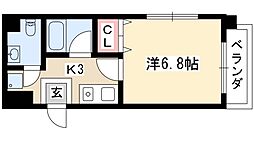 N・フラッツ浄心 3階1Kの間取り