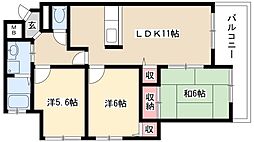 アークヒル 4階3LDKの間取り