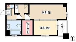セントレイクセレブ大曽根 9階1LDKの間取り