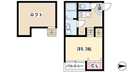Air de vivre 2階1Kの間取り