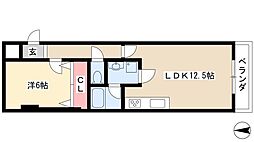 大脇ビル 3階1LDKの間取り