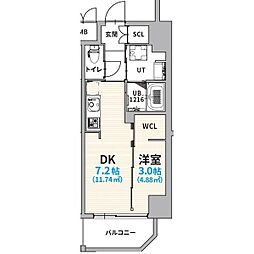 GranVia浄心(グランヴィアジョウシン) 6階1DKの間取り