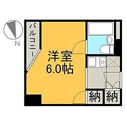 ベルモア堀詰 5階1Kの間取り