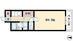 アメニティハイム 1階1Kの間取り