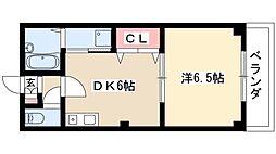 ウエストパーク 1階1DKの間取り