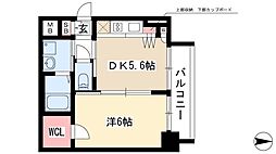 エステムプラザ名古屋駅前プライムタワー 7階1DKの間取り