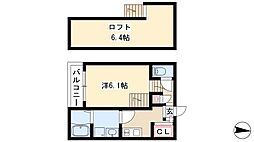 グランビル上小田井 1階1Kの間取り