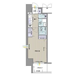 パルティール名西 2階1Kの間取り