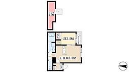 GRANDFORME名城 2階1LDKの間取り