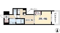 エステムプラザ名古屋駅前プライムタワー 7階1DKの間取り