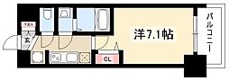 ディアレイシャス名古屋ステーション 4階1Kの間取り