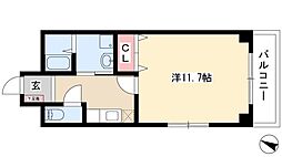 ALOBORE　kamiotai 1階1Kの間取り