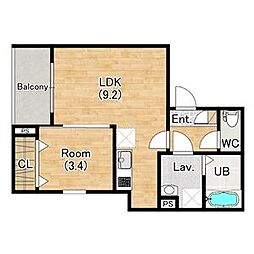 (仮称)ジーメゾン清須ゼニエス 3階1LDKの間取り