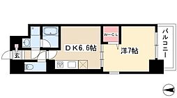 プレスティ則武 1DKの間取図画像