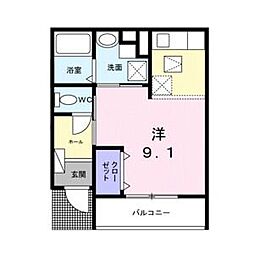 heights laurier ワンルームの間取図画像