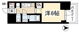 プレサンス名古屋幅下ファビュラス 1Kの間取図画像