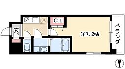 UURコート名古屋名駅 1Kの間取図画像