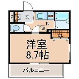 グランドハイツ21 1Kの間取図画像