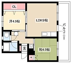 二村ビル 2DKの間取図画像