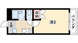 フリーダム星の宮 1Kの間取図画像