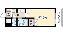 リバティハイツ 1Kの間取図画像