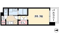 パルティール黒川 1Kの間取図画像
