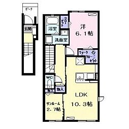メゾン・クレール 1LDKの間取図画像