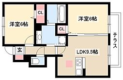 ナッシュビル 2LDKの間取図画像