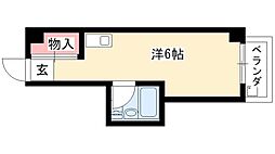 ヴィラカレッジウエスト ワンルームの間取図画像