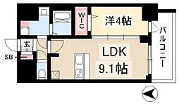 プレリス丸の内オーレル 1LDKの間取図画像