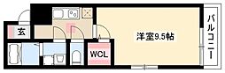 リアン 1Kの間取図画像