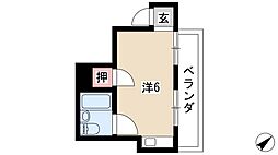 トキワコーポ ワンルームの間取図画像