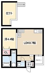 FERIO平安通 1LDKの間取図画像