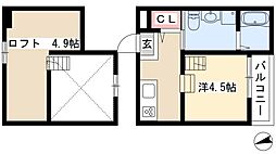 Tom'sTenement3 1Kの間取図画像