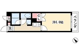 メゾンヤスフク 1Kの間取図画像
