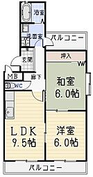 アイオーマンション 2LDKの間取図画像