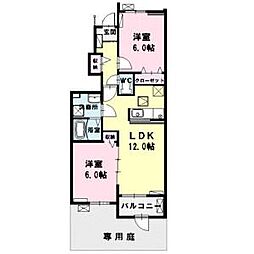 ドマーニW 2LDKの間取図画像