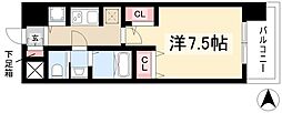 ラドゥセール黒川2 1Kの間取図画像