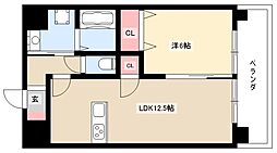 Ceres志賀本通 1LDKの間取図画像