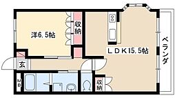 スユードヴィラ 1LDKの間取図画像