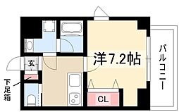シティコート上小田井 1Kの間取図画像