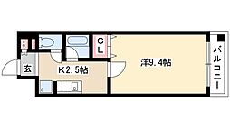 カスタリア志賀本通 1Kの間取図画像