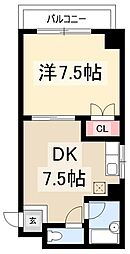 メゾン名城 1DKの間取図画像