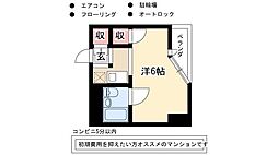 ベルモア堀詰 1Kの間取図画像