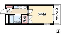 アクシス金城町 1Kの間取図画像