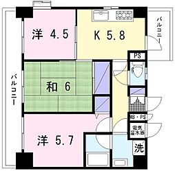ライオンズプラザ桜ヶ丘駅前 3Kの間取図画像