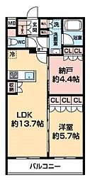 セジョリ板橋坂下II 3階1SLDKの間取り
