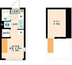 JUNE 2階ワンルームの間取り